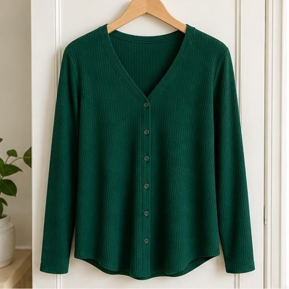 Emerald Button Blouse